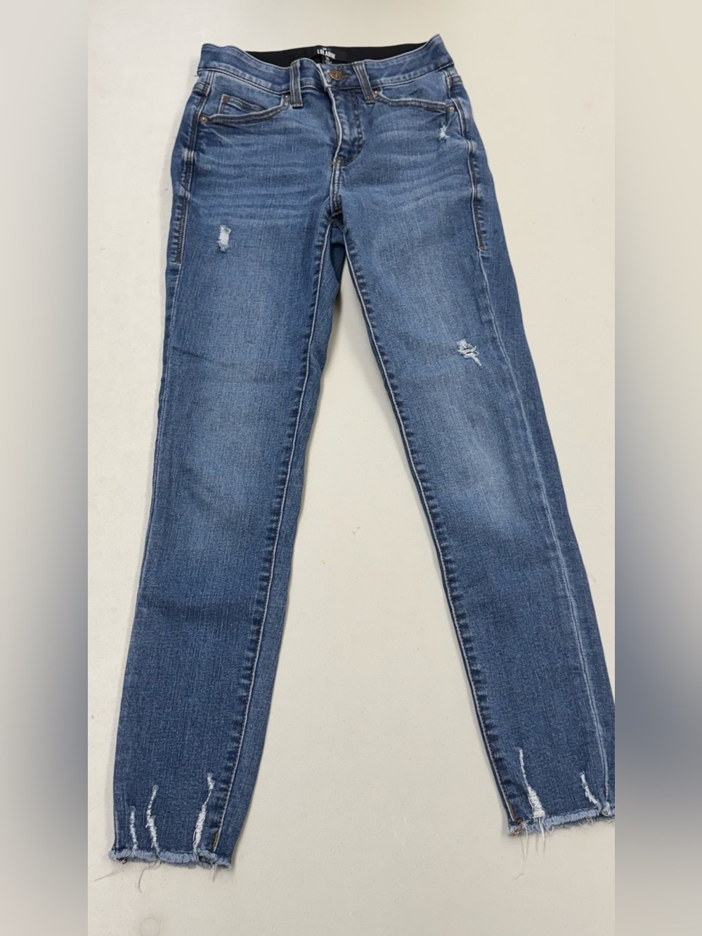 LuLaRoe Women's Distressed Medium Blue Skinny Jeans